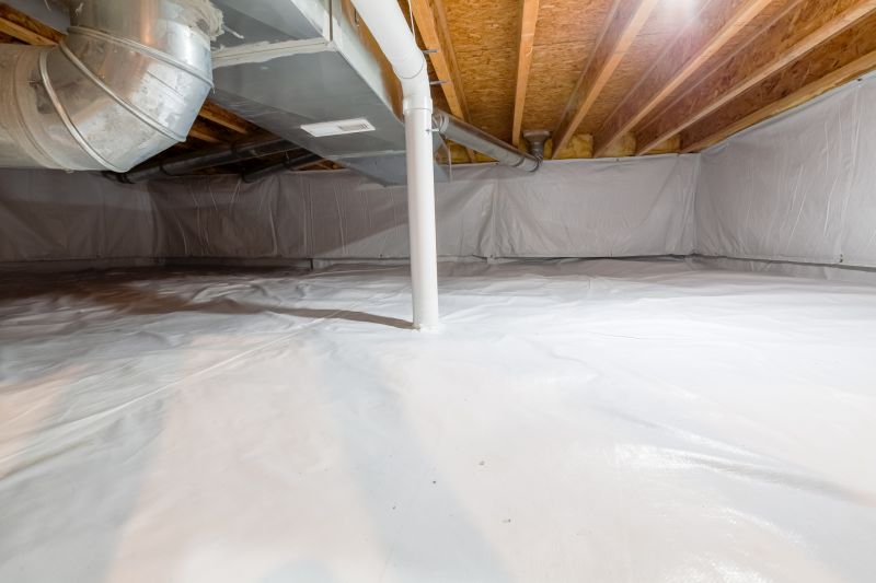 Crawlspace with Vapor Barrier Installation